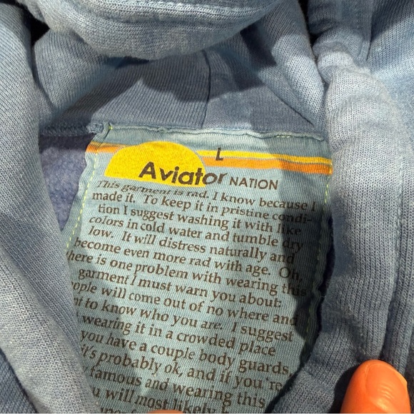 Aviator Nation X Hunger Games hoodie sweatshirt Large women blue - Picture 7 of 11